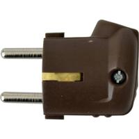 N & L 10934 Haakse stekker met randaarde Kunststof 230 V Bruin - thumbnail
