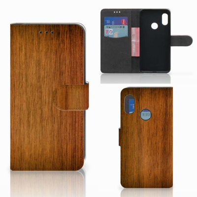 Xiaomi Mi A2 Lite | Book Style Case | Donker Hout Xiaomi Mi A2 Lite | Book Style Case | Donker Hout