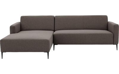 Goossens Bank Key West bruin, stof, 2,5-zits, modern design