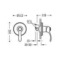 Douchekraan Tres Clasic Inbouw 1 Hendel Chroom - thumbnail
