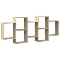 Wandschap 159x18x65 cm bewerkt hout sonoma eikenkleurig - thumbnail