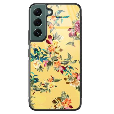 Samsung Galaxy S22 Plus glazen hardcase - Florals for days