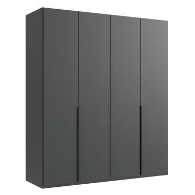 Kledingkast Milaan 4-deurs- grafiet - 208x180x58 cm