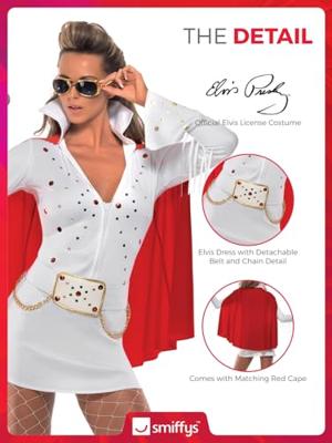 Elvis viva Las Vegas kostuum wit/rood dames Elvis viva Las Vegas kostuum wit/rood dames
