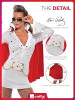 Elvis viva Las Vegas kostuum wit/rood dames - thumbnail