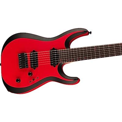 Jackson Pro Plus Series DK Modern MDK7 HT EB Satin Red with Black Bevels 7-snarige elektrische gitaar met gigbag