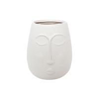 Vaas gezicht wit Birlik 22cm keramiek - thumbnail