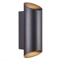 Nordlux Wandlamp Nico rond 2x GU10 zwart IP54 - 4800920 - thumbnail