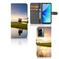 OPPO A77 5G | A57 5G | Telefoonhoesje | Met pasjeshouder | Koe - thumbnail