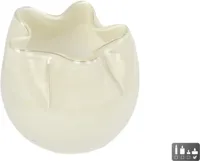 Van Manen vaas glas flow 13x13cm wit - thumbnail