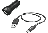 Hama Auto-oplaadset Micro-USB 2.4 A Zwart - thumbnail