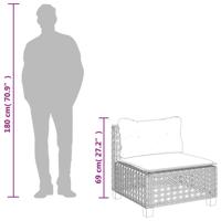 6-delige Loungeset met kussens poly rattan grijs - thumbnail
