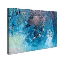 Schilderij - Blauw Abstract, Print op canvas 80x60 - thumbnail
