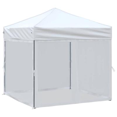 VidaXL Partytent inklapbaar met zijwanden 2x2 m wit