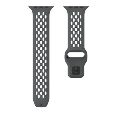 By Qubix - Ultimate Sport Edition bandje - Donkergrijs - Compatible met Apple Watch 44mm / 45mm / 46mm / 49mm - Compatible Apple watch bandjes