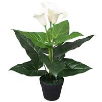 VidaXL Kunst calla lelie plant met pot 45 cm wit - thumbnail