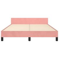 Bedframe met hoofdeinde fluweel roze 140x200 cm - thumbnail