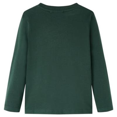Kindershirt met lange mouwen dinosaurusprint 116 donkergroen