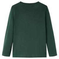 Kindershirt met lange mouwen dinosaurusprint 104 donkergroen - thumbnail