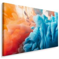 Schilderij - Explosie van Kleuren, Blauw en Oranje, Premium Print - thumbnail