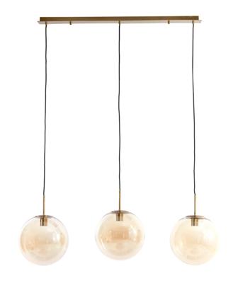 Light & Living Hanglamp 'Medina' 3-Lamps, kleur Amber/Goud Light & Living Hanglamp 'Medina' 3-Lamps, kleur Amber/Goud