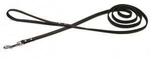 Hondenriem van leer 200cm x 16mm zwart