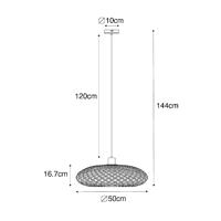 QAZQA Oosterse hanglamp zwart bamboe 50 cm - Ostrava - thumbnail
