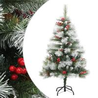 VidaXL Kunstkerstboom met scharnieren dennenappels en bessen 150 cm - thumbnail