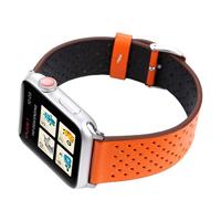 Dot Pattern Leren bandje - Oranje - Geschikt voor Apple Watch 44mm / 45mm / 46mm / 49mm - thumbnail