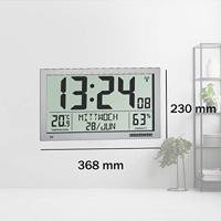 TFA Dostmann 60.4517.54 Wandklok Zendergestuurd 368 mm x 230 mm x 29 mm Zilver Groot display - thumbnail