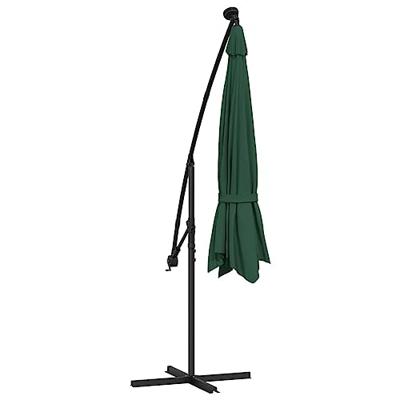 VidaXL Zweefparasol met led-verlichting en metalen paal 350 cm groen