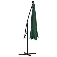 Zweefparasol met LED-verlichting en metalen paal 350 cm groen - thumbnail