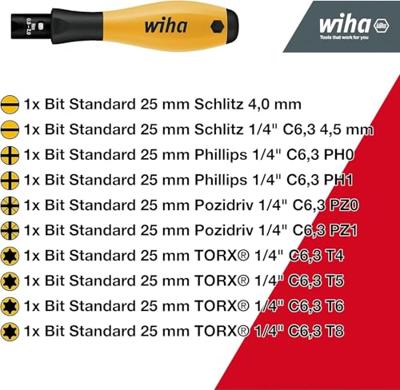 Wiha TorqueVario®-S ESD Momentschroevendraaier Werkplaats, Elektronica en fijnmechanica 14-delig 0.4 - 1 Nm DIN EN ISO 6789
