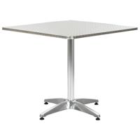 VidaXL Tuintafel 80x80x70 cm aluminium zilverkleurig - thumbnail