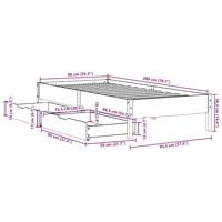 Bedframe zonder matras massief grenenhout 90x200 cm - thumbnail