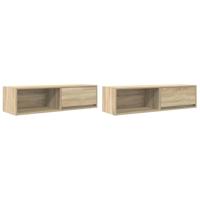 Tv-meubelen 2 st 100x31x25,5cm bewerkt hout sonoma eikenkleurig - thumbnail