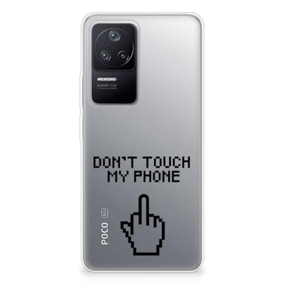 Xiaomi Poco F4 Silicone-hoesje Finger Don't Touch My Phone Xiaomi Poco F4 Silicone-hoesje Finger Don't Touch My Phone