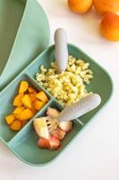 Set roestvrijstalen en siliconen oefenbestek 2e leeftijd BEABA grijs - thumbnail