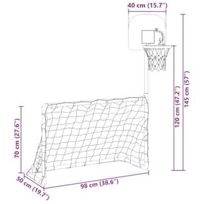 VidaXL Kindervoetbal- en basketbalset met ballen 98x50x70 cm