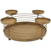 H&S Collection kaarsenhouder advent goudkleurig 32 cm | 2 stuks - thumbnail