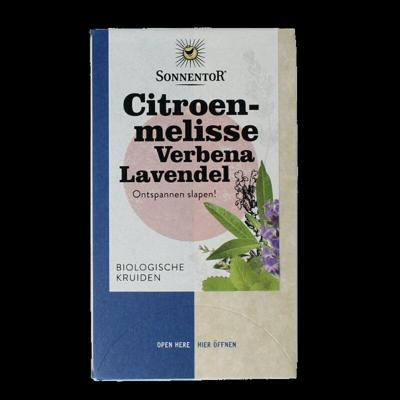 Citroenmelisse - verbena - lavendel bio 18 Zakjes Citroenmelisse - verbena - lavendel bio 18 Zakjes