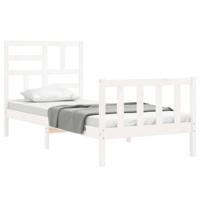 Bedframe zonder matras massief grenenhout wit 140x200 cm - thumbnail