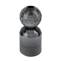 present time - Kandelaar Crystal Art - Rond Zwart - 7x7x14,3cm - thumbnail