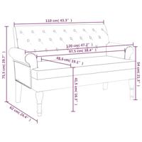 Bankje met rugleuning 120x62x75,5 cm stof donkerbruin - thumbnail