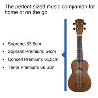 Cascha HH 3961 sopraan ukelele rood met tas en plectra - thumbnail