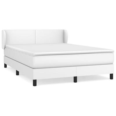 Boxspring met matras kunstleer wit 140x200 cm