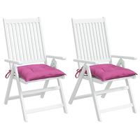 VidaXL Stoelkussens 2 st 40x40x7 cm stof roze - thumbnail