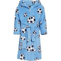 Playshoes Badjas Soccer Junior Fleece Blauw Maat 74/80 - thumbnail