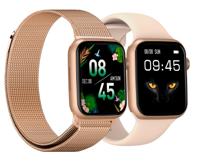 DCU TECNOLOGIC Kleurrijke 2 smartwatch met 2 armbanden: roségoud en rosémetaal, IPS-touchscreen, 4,91 cm (1,91 inch), IP67 waterdicht, 128 sportmodi - thumbnail