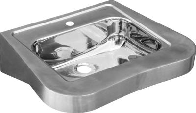 Wand Wastafel Sapho Handicap 60x15x46 Geborsteld Roestvrij Staal